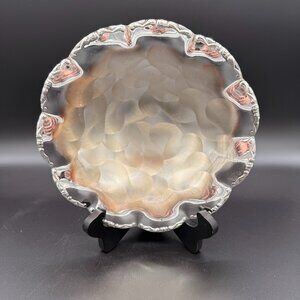 Vintage BMF Silverplated Round 3 Footed Luster Dish 8” Made In West Germany